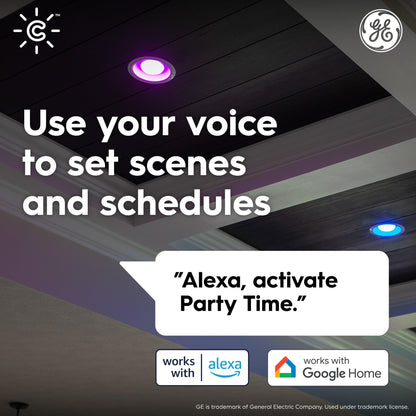 GE Cync Dynamic Effects A19 LED Smart Light Bulbs, Bluetooth and WiFi Color Changing Lights with Music Sync, Compatible with Alexa and Google Home (2 Pack)