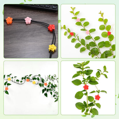 M METERXITY 100 Pack Plant Wall Clips, Self-Adhesive Plant Climbing Wall Clips Fixer with Acrylic Adhesive Sticker for Vine Support/Indoor/Outdoor Decor [Rose-Red]