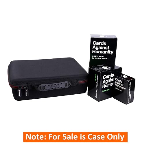 LTGEM Card Game Case Compatible with Cards Against Humanity/Magic The Gathering/UNO/Pokemen/Baseball/Football Cards 1800+, Trading Card Storage Box with 6 Dividers, Black(Case Only)