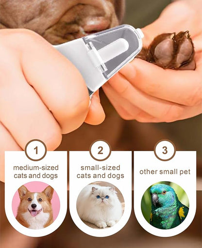 2-in-1 Dog Nail Clippers & Cat Nail Clipper and Grinder,LED Lights & Safety Guard for Medium Small Dogs Cats Claw Trimmer,Claw Grooming Tool for Cats and Small Dogs