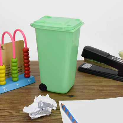 Mugtel Mini Trash Can with Lid Swing Top Small Trash Can Pen Holder for Car Bedroom Office Desktop 22 Fl Oz (4 Pcs Multi-Color)