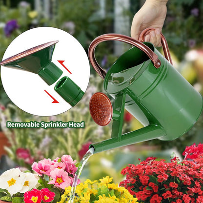Megawodar 1 Gallon Metal Watering Can with Removable Spout, Nice Galvanized Steel Water Can for Indoor and Outdoor Plants (House Plants)