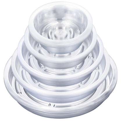 Ckhoid 50PCS Clear Plant Saucers 4/6/8/10/12 Inch Plastic Plant Pot Trays Round Water Tray Flower Pot Saucers Drip Plate Dish for Garden Indoor & Outdoor Planters