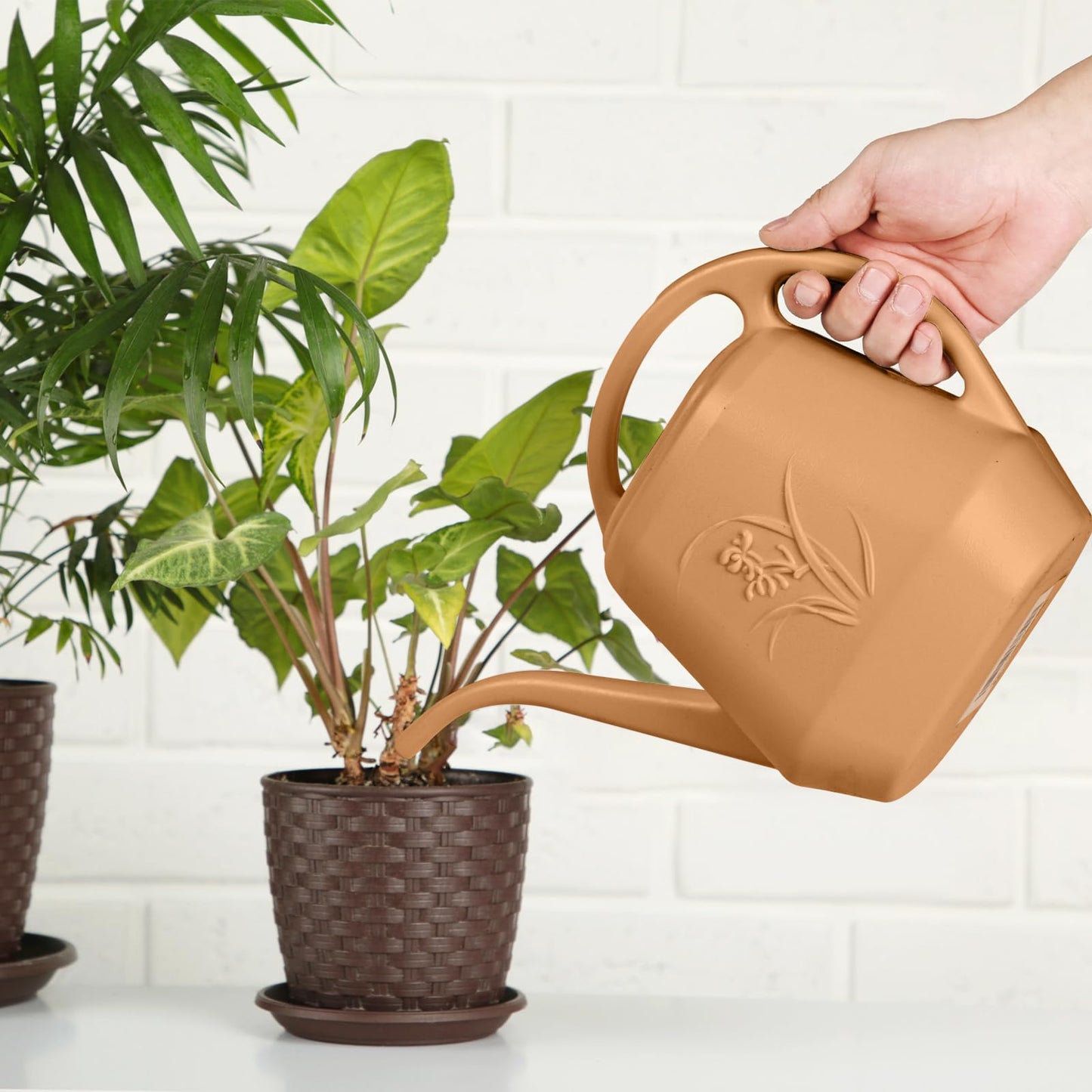 ZXJ Strength Plant Watering Can - for Indoor and Outdoor Home Garden Plants - with Long Spout - Copper Color - 1/2 Gallon