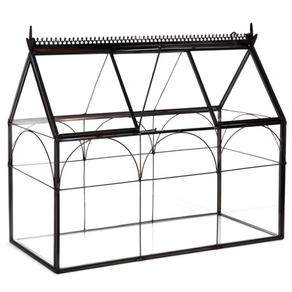 D'Eco Glass Greenhouse Centerpiece (10x4.5x9) - Spring Home Decor & Wedding Letterbox - Tabletop Geometric Planter Terrarium - Fill with Succulents, Moss, Flowers for Plant Lovers