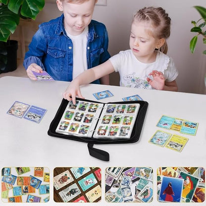 Baseball Card Binder Holder 900 Pockets with 50 Removable Sleeves, Portable Sports Trading Cards Binder Album Collector Organizer Protectors with Zipper,Waterproof