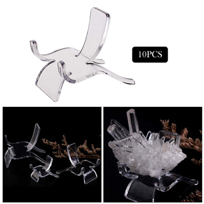 Generic Pack of 10 Clear Acrylic Display Stand Suport Base for Minerals Gemstones Rock Specimens Geode Agate Seashells Stones Jewelry Home Office Decoration - S