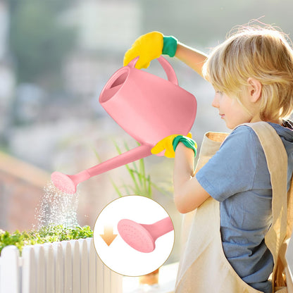 TTAOE GN Plastic Watering Can - for Indoor and Outdoor House Plant Garden - with Long Spout - 1/2 Gallon - Pink