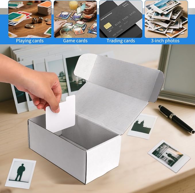 VOKOY Trading Card Storage Box with Dividers, 12 Pack • 400 Count Bulk Card Collection Case, Corrugated Cardboard Storage Box for Sports, TCG/Magic/Mtg Cards (Horizontal Length 7.5 Inch)