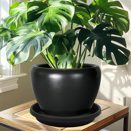 NIMYAU 2 Pack Plant Saucer 14 Inch, Durable Plant Trays for Pots, Plant Drip Trays, Plant Water Catcher Tray for Plants, Plastic Plant Saucers for Indoors no Holes