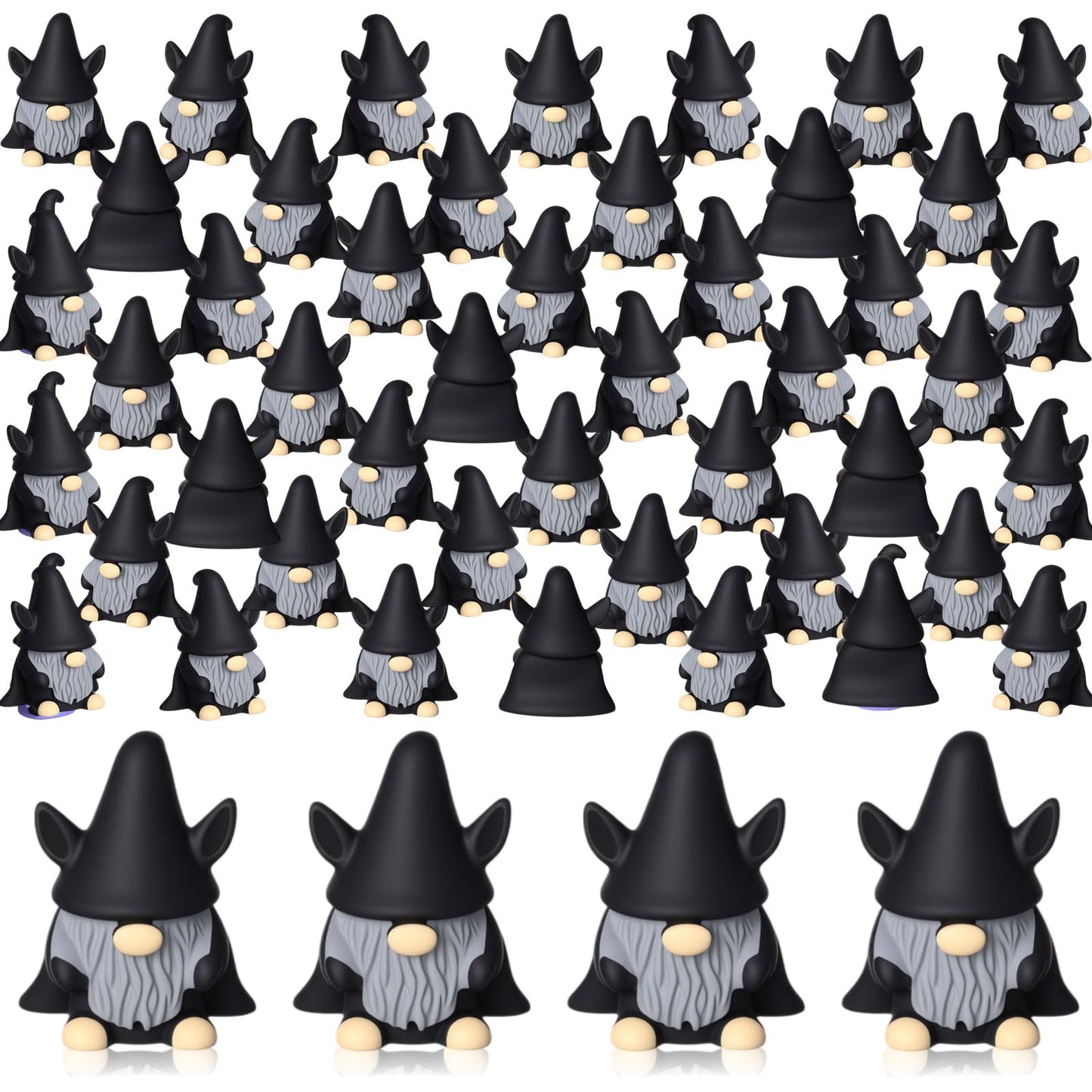 Roowest 60 Pcs 60 Pcs Mini Christmas Gnomes Figurines Decorations Miniature Resin Gnomes Tiny Santa Deer Gingerbread Man Dwarf Figurine to Hide Ornaments for Village Table Decor (Bat)