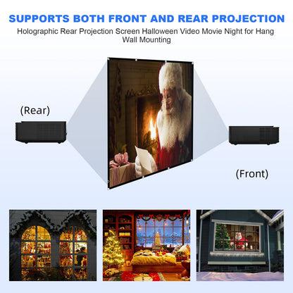 Projector Screen 72 inch，Portable Movie Projector Screen 16:9 HD Indoor Outdoor Double Sided Rear Projection Screen Video for Home, Party, Office, Classroom