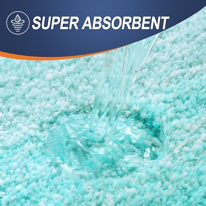 OLANLY Small Bathroom Rugs Mat 24x16, Extra Soft Absorbent Microfiber Bath Rugs, Rubber Backing, Quick Dry, Machine Washable Bath Mats for Bathroom Floor, Tub and Shower, Home Decor Accessories, Teal