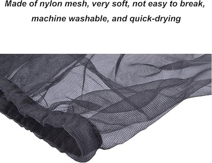 Bird Cage Seed Catcher, Airy Gauze Seeds Bird Cage Cover Guard Dust-Proof Universal Birdcage Accessories Parrot Bird Nylon Mesh Net Cover Stretchy Shell Skirt Traps Cage Basket (XL, Black)