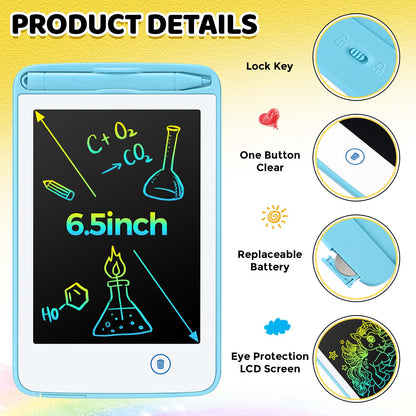 Zhehao 12 Pcs LCD Writing Tablet for Kids Colorful Drawing Doodle Board Drawing Tablet Erasable Reusable Electronic Draw Pad Gift for Boy Girl Educational Learning(6.5 Inch Screen,Fresh Color)