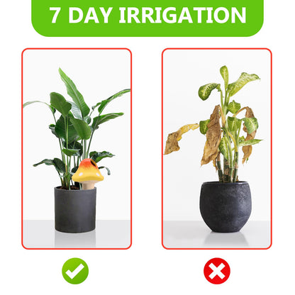4 Pack Terracotta Watering Spikes, Vacation Self-Watering Planters Devices, Continuous Moisture with Slow Release Watering System Mushroom Shape