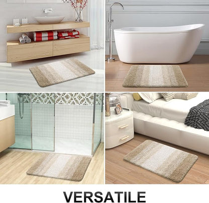 OLANLY Small Bathroom Rugs Mat 24x16, Extra Soft Absorbent Microfiber Bath Rugs, Rubber Backing, Quick Dry, Machine Washable Bath Mats for Bathroom Floor, Tub and Shower, Home Decor Accessories, Tan