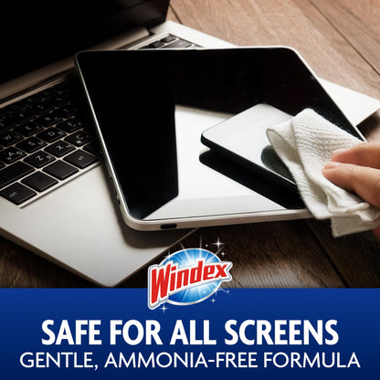 Windex Electronic Cleaning Wipes, Pre-Moistened Screen Wipes for TVs, Phones, and Other Electronics, Resealable for a Freshness Lock, 25 Count (Pack of 3)