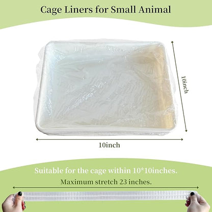 upcessory Disposable 50 pcs Small Animal Cage Liners, Rabbit Tray Film Liner Bunny Litter Pan Bags Guinea Pig Cage Toilet Plastic Film for Bird Hamster Chinchilla Hedgehog