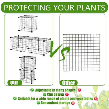 CIEOVO Plant Protectors from Animals, Heavy Duty Metal Plant Cages, 12"x12" Chicken Wire Cloche for Plants Wire Plant Covers Garden Protection Garden Plant Cloche, Chicken Wire Cloche Plant Protector