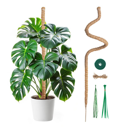 Mcbazel 47 Inch Moss Pole for Plants Monstera, Monstera Plant Support Stick, Bendable Moss Poles Plant Support Stick for Climbing Plants, Stick Support Stake Kit for Potted Plants, Pothos,Philodendron