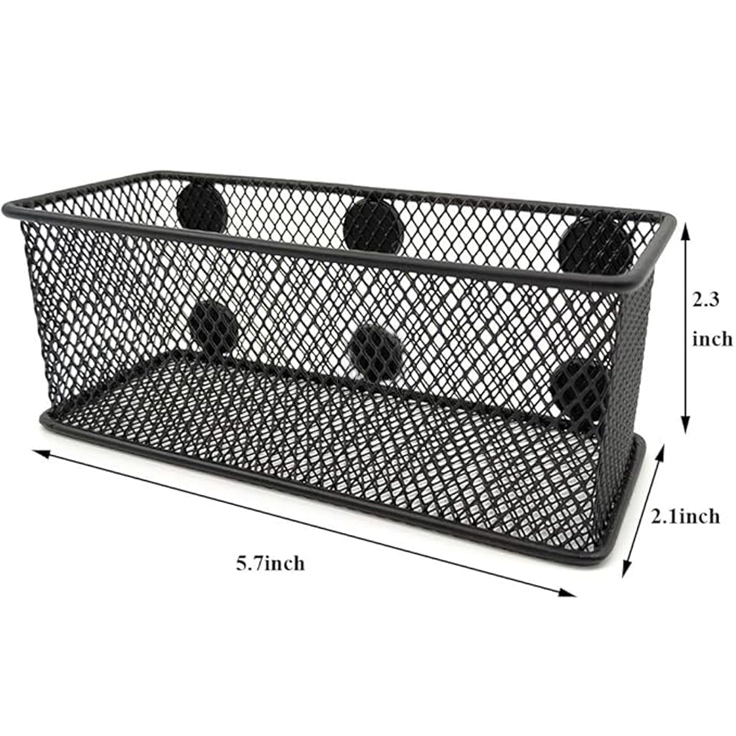 EASEPRES Magnetic Pencil Holder Set of 3 - Black Wire Mesh Storage Baskets Organizer with Strong Magnets - Perfect for Whiteboard, Refrigerator and Locker Accessories