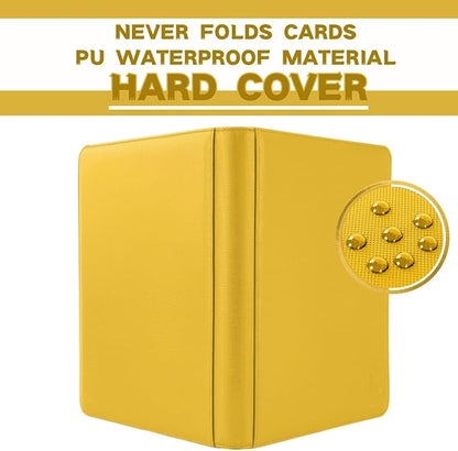 1000+ Pockets Trading Card Binder, 16-Pocket Card Ablum Compatible with MTG,Sports Cards & Other Standard Size Trading Cards (Yellow)
