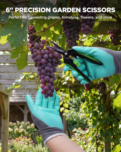 WORKPRO Plant Tying Machine with 6" Scissors, Lightweight Tape Gun for Tying Vines and Support Plant, Includes Gloves, 20 Rolls of Tape, 10000 Staples, Ideal for Tomatoes, Grapes, Cucumber, Vegetables