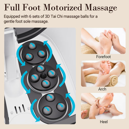 CuPiLo Foot Spa Bath Massager, Foot Bath with Circulation Heat, Motorized Shiatsu Massage Balls, Pedicure Soaking Tub with Waves, Remote, Handle, Feet Relief, Gifts for Women Men
