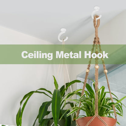 Aidoclip 6pcs Ceiling Hooks for Hanging Plants,Hanging Hanging Lights Metal Small Hooks,Indoor Outdoor Wall Heavy Duty Plant Hanger Swag Hook