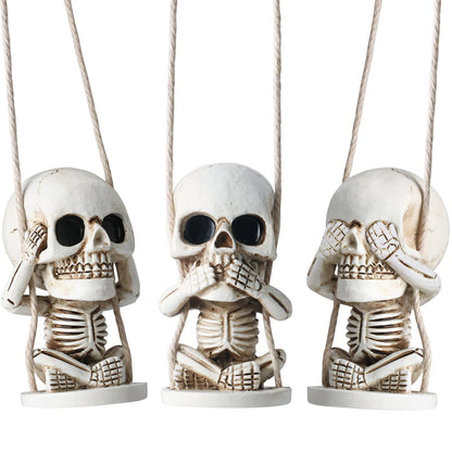 Skull Decor for Rear View Mirror Accessories Spooky Halloween Tree Ornament