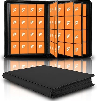 1000+ Pockets Trading Card Binder, 16 Pockets Trading Card Binder Ringless Side Loading Trading Card Album Folder for TCG,MTG,Sports Cards(bllack-1)