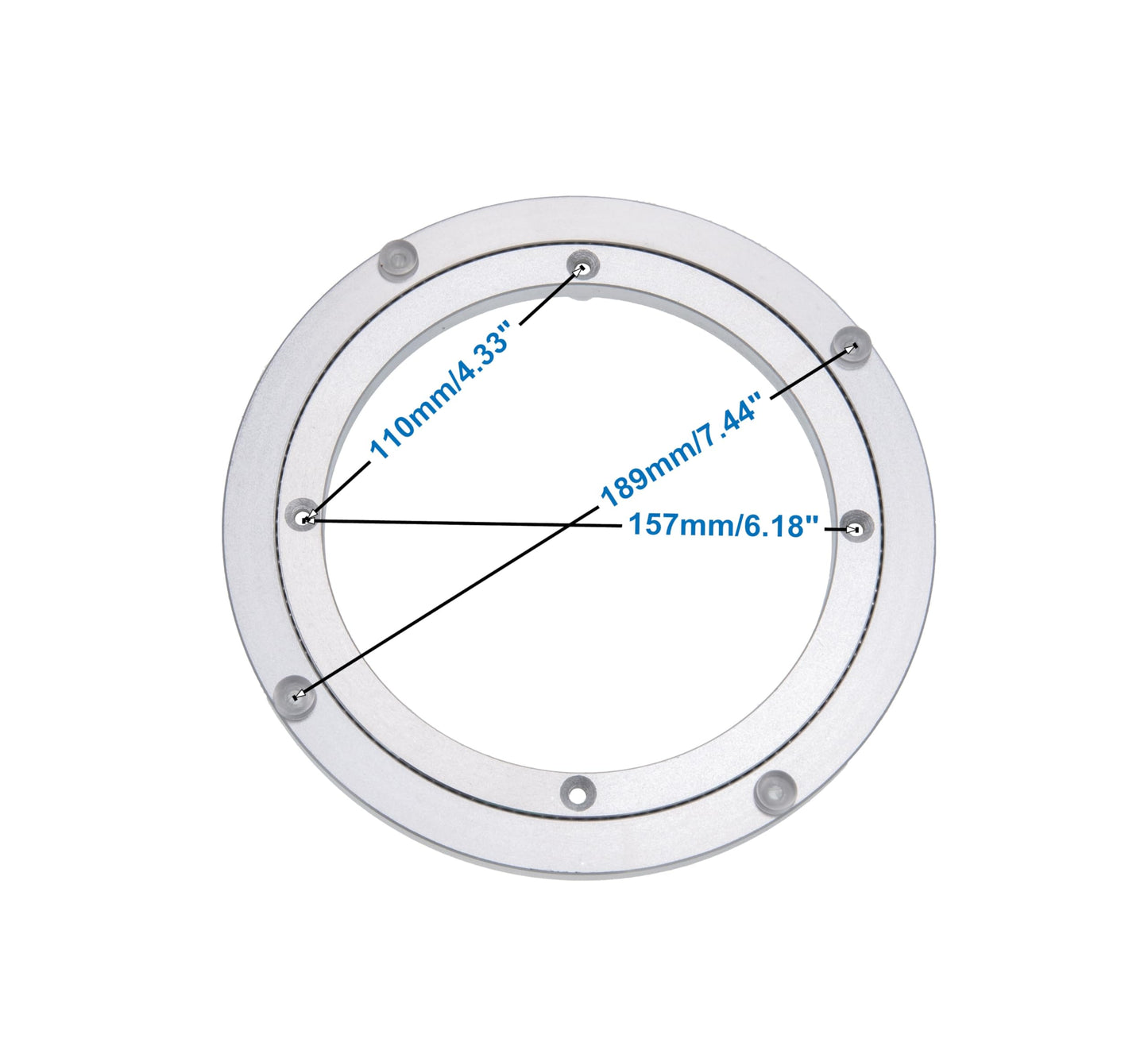 Dailydanny Aluminum Heavy Duty Lazy Susan Rotating Turntable Bearing Swivel Plate Hardware for Dining-Table (8 inch)