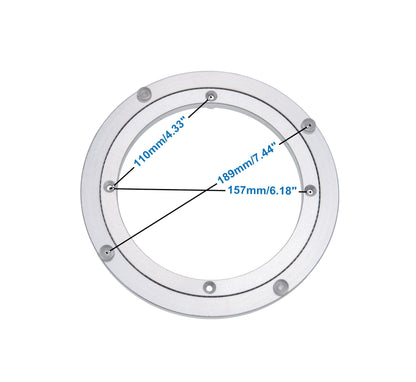 Dailydanny Aluminum Heavy Duty Lazy Susan Rotating Turntable Bearing Swivel Plate Hardware for Dining-Table (8 inch)