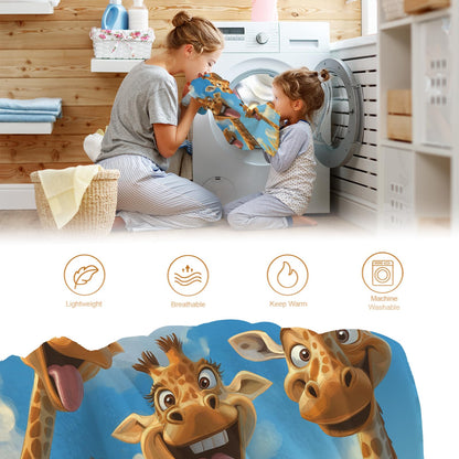 Hohoto Giraffe Blanket for Adults Women Men Girls Boys Birthday Christmas Halloween Easter Father's Day Dad Husband Boyfriend Son Throw Blanket 50"x60"