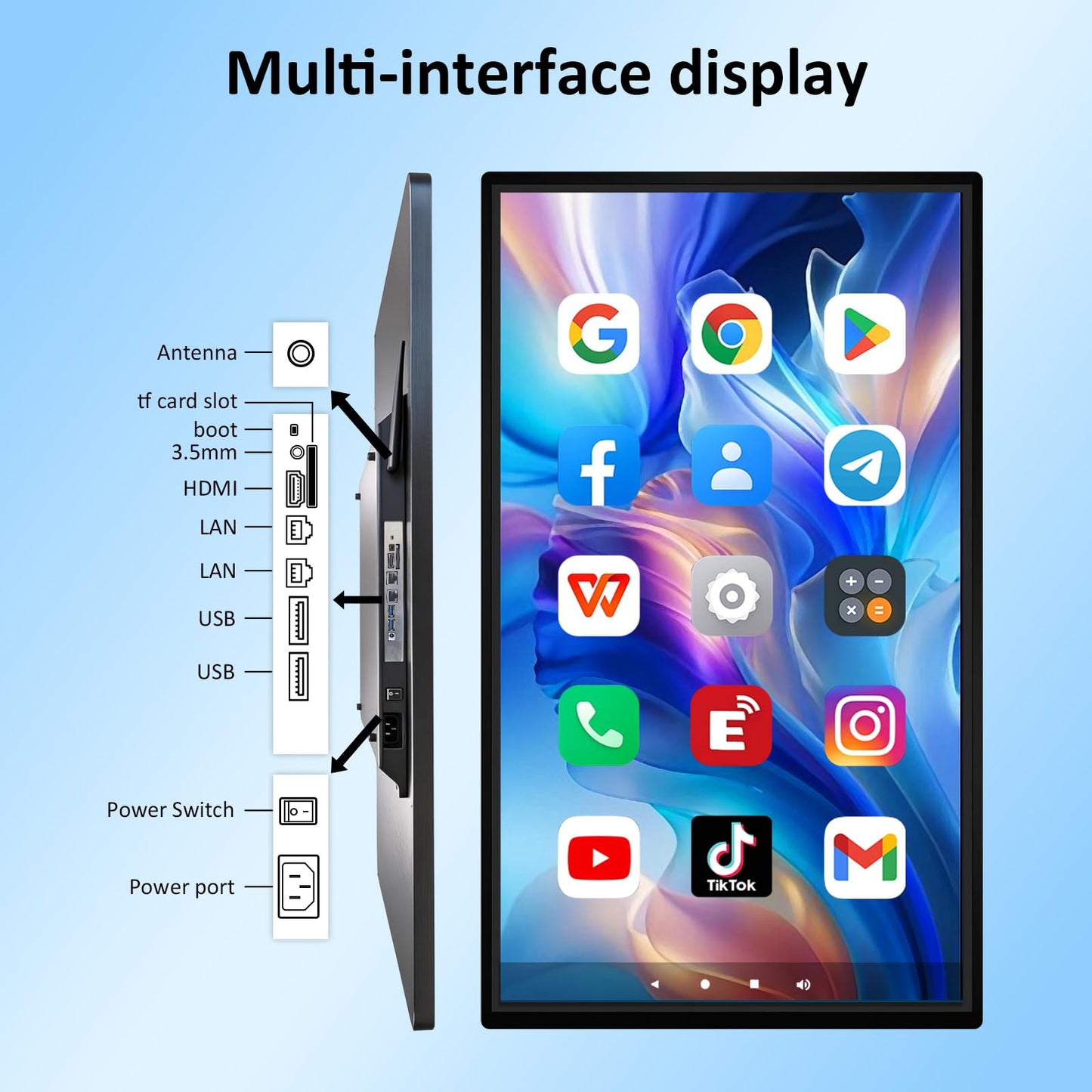 49" Smart Board, Electronic Interactive Smartboard for Classroom, Screen Mirroring, Android iOS 12, Digital Whiteboard for Presention Annotation Live Streaming(Wall Mount Included)