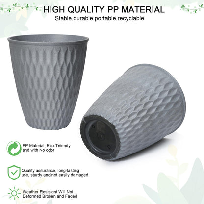 WEICHENGXING 13 Inch Large Plant Pot, 2Pack Big Planter, Matte Grey Durable Lightweight Flower Pot Garden Containers for Indoor and Outdoor Plants, Porch, Patio, Backyard, Room & Office Décor
