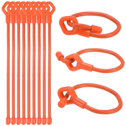 M METERXITY 12-Pack Adjustable Plant Ties, 8inch/20.32cm Silicone Flexible Multi-Function Sturdy Garden Twist Tie for Plant Support/Tree/Shrub/Vine, Reusable Support Twine [Orange]