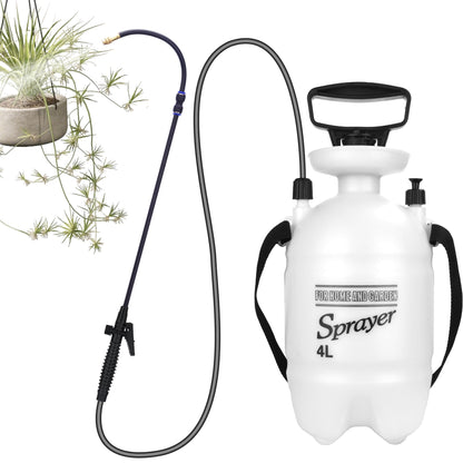 4L Watering Can for Hanging Plants, Adjustable 360° Flexible Nozzle Long Reach Plant Watering Sprayer, No Battery Needed, with Shoulder Strap for Indoor Garden High Plants & Hard-to-Reach Areas