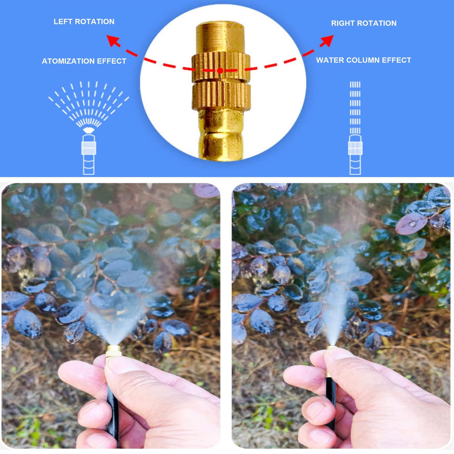 New drip Irrigation kit, Automatic Garden Watering System, Quick Connector and 360-degree Bending Dropper atomizing Copper Nozzle, Garden Plant Lawn Courtyard Watering System. (65FT Ⅱ)