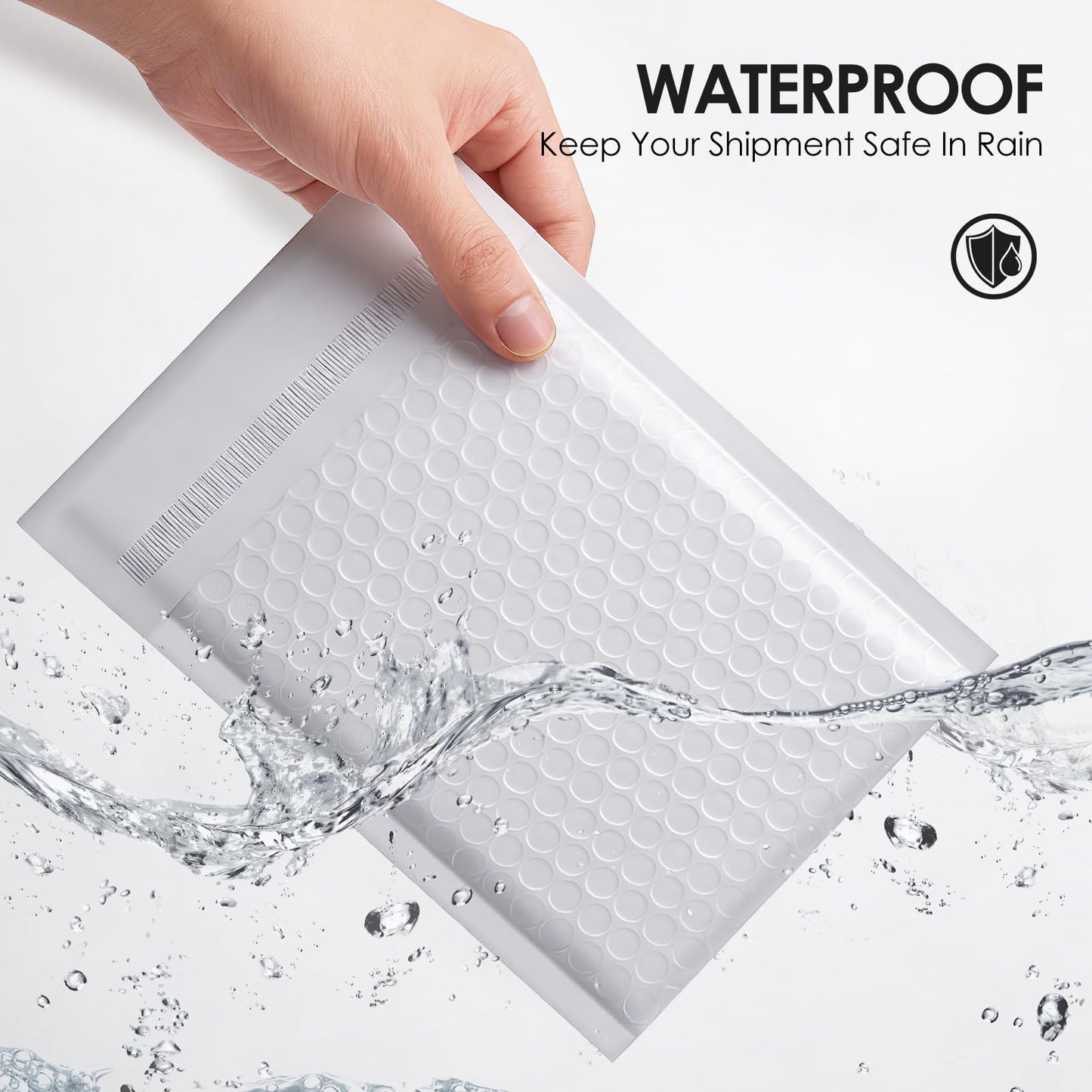 packbabol Bubble Mailers 4x8" 50 Pack Grey and White Padded Envelopes Mailers Waterproof Usable Size 4x7 Self-Seal Padded Mailing Envelopes Bubble Opaque Padded Mailer for Small Businesses，#000