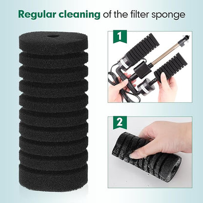 AQQA Replacement Aquarium Filter Sponge 4 Pack