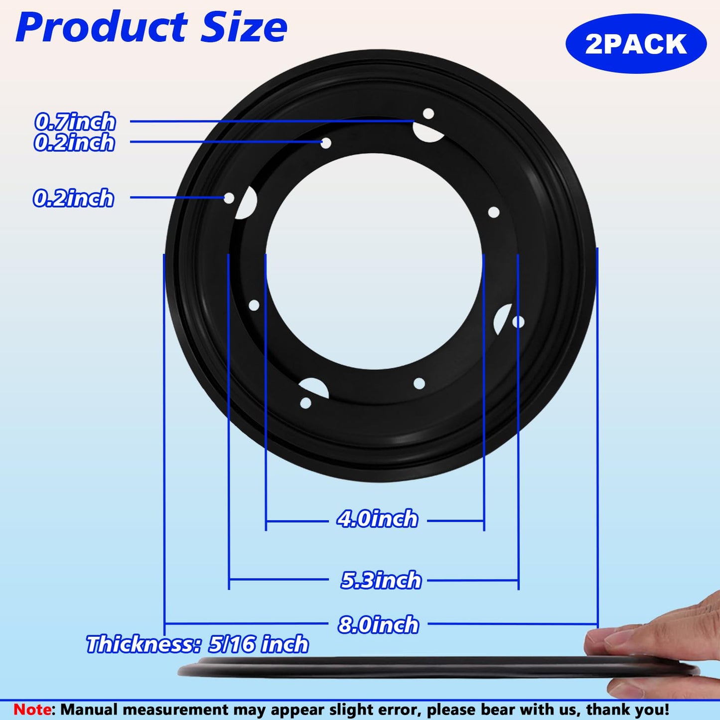 High-PQ 2 Packs 8'' Lazy Susan Hardware, Heavy Duty 5/16''Thick Turntable Bearing Swivel Pate for Rotating Table, Book Case, Serving Tray, Corner Shelves, Kitchen, DVD Tower, Shoe Rack, Black