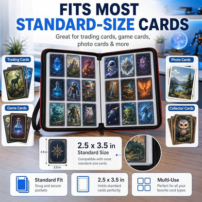 1008 Card Binder 9 Pocket, 3-Ring Trading Card Binder with 56 Page Removable Sleeves, High Storage Waterproof Trading Card Holder Collection Card Album Organizer Case for TCG Cards - Bird