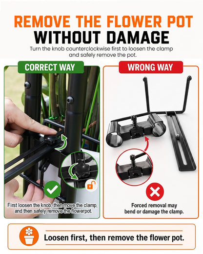 OICIPT Plant Caddy with Wheels, USA Original Patent, 176 lbs Plant Dolly Cart, Foldable Plant Mover Cart with Adjustable Grabbing Arm and Strap for Large Plant Pots, Indoor & Outdoor Use, Carbon Black