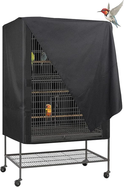 Explore Land Bird Cage Cover - Good Night Sunshade Enclosure for Cats, Mink, Totoro, Parakeet, Parrot and Small Animals (Black, XL)
