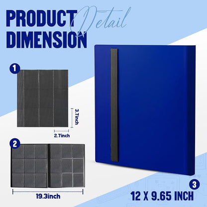 Card Binder 9-Pockets,Trading Card Binder,20 Pages, 360 Card Capacity Collection Binder, Card Folder for MTG, TCG, Game Cards & Sports Cards(Dark Blue)