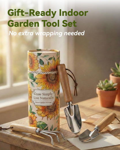 Indoor Gardening Tools, 19-Piece Small Garden Tools Set, House Plant Tools Set, Mini Garden Tools, Stainless Steel Herb Garden Tools, Succulent Tools, Indoor Plant Tools, Gardening Gifts for Women