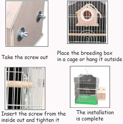 kathson Cockatiel Nesting Box,Bird Nest House,Parakeet Breeding Mating Hut,Parakeet Nesting Box for Budgie,Lovebirds,Conure,Canary,Finch and Small Medium Birds,XL