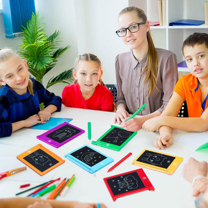 Nezyo 16 Pack 4.5 Inch Mini LCD Writing Tablet for Kids Electronic Doodle Board Bulk Erasable Drawing Tablet Reusable Writing Pad for Girls Boys Party Favor Goodie Bag Classroom Gifts(6 Colors)